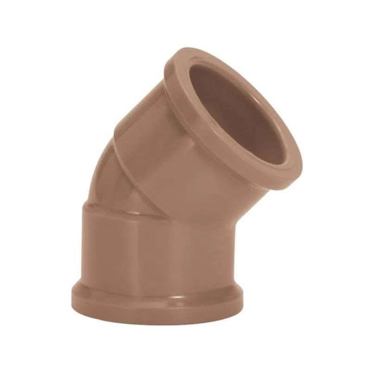 JOELHO PVC SOLD. 75MM X45 MARROM